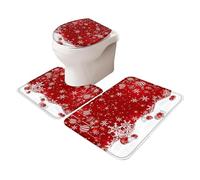 Genérico Juego de Alfombrilla de Baño Navideña | Funda para Tapa de Inodoro en Forma de U Navideña,Accesorios Decorativos Invernales Alfombra Divertida para Apartamento Hotel