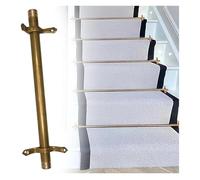 Genérico Juego de Barras Ajustables para alfombras de escaleras con herrajes de Soporte para una instalación Segura, Acabado en latón, Juego de 3 Piezas, 56 cm (22 pulga