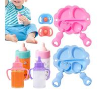 Genérico Juego de biberones para muñeca bebé - Juego de Accesorios para muñeca bebé | Kit de Juguetes de simulación con Botella mágica Que desaparece, vajilla de alimentación para niños, niños