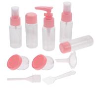 Genérico Juego de Botellas de Viaje Rellenables para Lociones y Champú, Plástico Portátil Transparente, Set Compacto Bolsa de Almacenamiento, Adecuado para Kit Higiene Mujer y Cosméticos