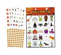 Genérico Juego De Cartas De Bingo De Halloween - Cartones De Bingo De Cartulina para Fiestas | Accesorios Interactivos para Fiestas Y Juegos De Mesa Familiar Grupos Grandes
