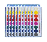 Generico Juego de colores ad - 10 paletas en forma de corazón, fórmula lavable y no tóxica, incluye pincel, colores y brillantes | Aula, intercambio escolar, proyectos de arte para niños, bomb
