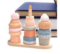 Genérico Juego de Comida de Madera para de simulación - Juguete Combinado para apilar Pasteles para niños pequeños, de Aprendizaje | Kit Educativo de Cocina, Regalo de Bloque de clasific