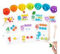 Genérico Juego De Cuentas Matemáticas,Ábaco Infantil con Palillos Y Cucharas - Actividad Clasificadora Colorida para Niños Que Favorece El Reconocimiento Numérico