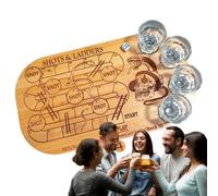 Genérico Juego De De Vidrio De Chupito - Tablero De De Vidrio De Madera - Juego De Juegos De Mesa De Vinos Divertidos Para Fiestas, Noches De Bar, Sótanos Y Lugares De Reunión De Garaje |