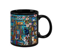 Generico Juego de decoración de cerámica para bebidas inspiradas en felinos, diseño artístico de gato, decoración de vitrina de porcelana | Elegante regalo literario para leer esquinas, escribir