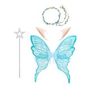 Genérico Juego De Disfraces De Alas De : Diseño De Mariposas De Ángel Con Orejas De De Diadema, Tela Ligera Amigable Para La Piel Para Cómodos Cosplay, Accesorios Mágicos Para Fiestas Para Aderezo
