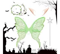 Genérico Juego De Disfraces De Alas De : Diseño De Mariposas De Ángel Con Orejas De De Diadema, Tela Ligera Amigable Para La Piel Para Cómodos Cosplay, Accesorios Mágicos Para Fiestas Para Aderezo