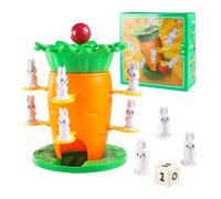 Genérico Juego de Equilibrio | Bloques de Equilibrio con Diseño de Torre de Zanahoria,Juego de Apilamiento de Torre con 8 Figuritas de Conejito | para Ninos en Casa Aula Escuela o Fiesta Infantil