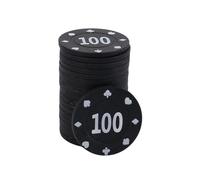 Genérico Juego de fichas de póquer Europeas con fichas de Profesionales, Juego de Monedas Redondas, 100 unids/Paquete, Juego de fichas de Juego de póquer de