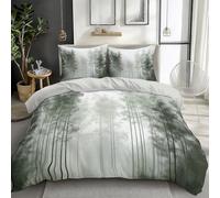 Genérico Juego de Funda Nórdica Plantas Bosque Bambú Místico - Juego De Ropa de Cama 90 Niños Niña Juveniles, Fundas Nordicas de Edredón Gris Claro Microfibra Cepillada Suave 150 x 220 cm