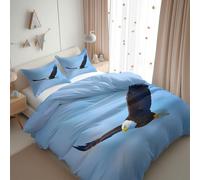 Genérico Juego de Funda nórdica Reversible 180 x 220 cm - Suave Funda nórdica Cielo Azul Realista Águila Extendiendo Sus Alas con Cremallera para niños Azul, Funda de Almohada 50 x 75 cm, Matrimonio