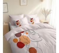 Genérico Juego de Funda nórdica Reversible 200 x 200 cm - Suave Funda nórdica Minimalista Gente Belleza Chica con Cremallera para niños Beige, Funda de Almohada 50 x 75 cm, Matrimonio