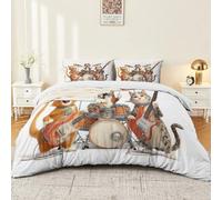 Genérico Juego de Fundas de edredón 3 Piezas 200 x 200 cm, Multicolor Microfibra Suave y Transpirable para Todo el año, Incluye 2 Fundas de Almohada diseño Minimalismo Música Animales