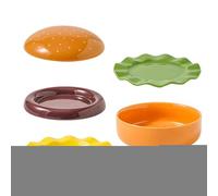 Generico Juego De Hamburguesas Apilables,Vajilla De Cerámica Apilable - Aperitivo | Para Organizadores De Cocineros Domésticos Cena Familiar Picnic Al Aire Libre Cumpleaños Barbacoa Reunión