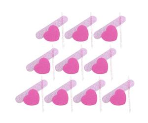 Genérico Juego de Herramientas para Uñas Esponja en Forma de Corazón Rosa, 10 Sets Portátiles Fáciles de Usar para Pulir y Forma las Uñas en Casa y Viaje