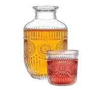 Genérico Juego de Jarra y Vaso de Agua para Mesita de Noche,Jarra Para Beber Transparente | Set De Y Vaso De Agua Vintage De,para Uso en la Cocina el Dormitorio la Mesa el Baño Hogar y Comedor