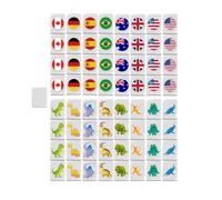 Generico Juego de Juegos Mahjong, Juego Mahjong - Juego de con Bandera Nacional, 64 Ladrillos de construcción, sociedades portátiles Azulejos para divert