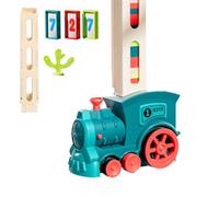 Genérico Juego De Juguetes De Dominó, Construcción Automática Bloques Dominó, 16x10,5x7 Cm, Juguete De Tren Automático, Juego Tren Ladrillos, Efectos De Luz Y Sonido, para Niños, Sala De Ju