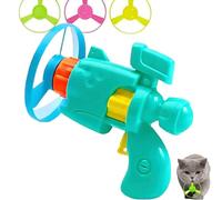 Genérico Juego de Lanzador de Discos Voladores Iluminados para Gatos Celerypet, Juguete Interactivo para Buscar y Buscar Gatos Celery Pets, con Hélices Voladoras de Colore (Green)