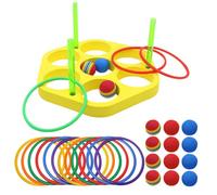 Genérico Juego de Lanzamiento de Anillos - Juegos Flotantes con Aros para Piscina - Triángulo con Bolas Flotantes Actividades Acuáticas y Desarrollo Motriz para Niños y Adultos en el Jardín