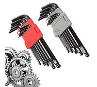 Genérico Juego de Llaves Allen - Extremo de Bola Métrico Forma L Larga - Estuche De 26 Piezas - Para Bicicleta Motocicleta Muebles Reparaciones Del Hogar Y Mecanica