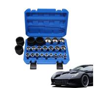 Genérico Juego De Llaves De Vaso | Kit De Manguitos De Ciruelo - Juego Antideslizante De 21 Piezas Para Taller Garaje Electricidad Hogar Marina Industria Mecánica Construcción