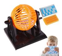 Genérico Juego de lotería de Bingo, Juego de Bingo para niños - Juego de Juguetes de Profesional | de Jaula para máquina de con Bolas de, Jaula de Metal clásica, Bandeja de