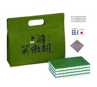 Genérico Juego de Mahjong Chino con Bolso, Mantel y Regla, Juego de Azulejos de Mahjong de Viaje pequeños Juego de Mahjong Chino Tradicional para Viajes y Diversión