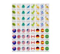 Genérico Juego de Mahjong, Juego de Mahjong de Viaje - 65 Juegos de Azulejos con patrón de Bandera | de Azulejos para Familiar, de Bloques de Escape Junto al mar, Divertidos Juegos de Mesa para p