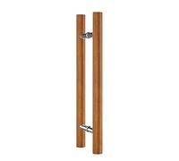 Genérico Juego de manijas Modernas de Madera marrón para Puertas Interiores y Exteriores, herrajes para Puertas corredizas de Granero en Forma de H, 60 cm (23 5/8") y 40 cm (40")