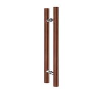 Genérico Juego de manijas Modernas para Puertas de Granero, para Puertas Interiores y Exteriores, de Madera en Forma de H, con Sistema de Empuje y tirado (Color: marrón Rojizo, tamaño: 15 c
