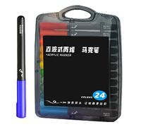 Genérico Juego De Marcadores Dè Pintura, Rotuladores D́e Pìntura Acrílica Dë 24 Colores, Màrcadores Ďe Arte Permanentes A Base Dė Agua Para Dibujo, Piņtura Rupestre, Tela, Lienzo, Madera, Metal Y Pap