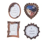 Genérico Juego de marcos de fotos Retro Minis de 4 Uds, foto pequeña de Metal de 1 pulgada, marcos de fotos pequeños antiguos, decoración artística para galería, regalo, imagen pequeña de Metal