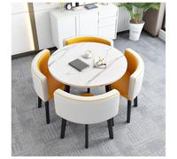 Genérico Juego De Mesa Comedor Redonda Moderna para 4 Personas, Recepción Minimalista Y Ahorradora Espacio, Multifuncional para Restaurantes, Balcones, Cafeterías Reuniones Negocios(#10,90cm/35.5in)