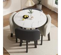 Genérico Juego De Mesa De Comedor Redonda con Sillas CombinacióN De Mesa RecepcióN Y Silla Juego De Mesa Cocina De Madera para 4 para Sala De Estar Conferencias Moderna Y Juego,23,80cm*73cm
