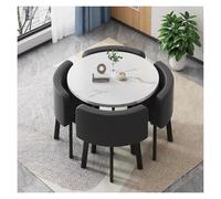 Genérico Juego de Mesa de Comedor Redonda, Mesa Comedor con Sillas 4 Mesa de Centro para Comedor, diseño Circular, De Mesa Y Silla Salón Recepción De la del Hotel Estilo