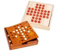 Genérico Juego de mesa solitario: de mármol de madera hecho a mano de 15 * 15 * 5 cm, juego de aristocrático noble único, de pensamiento lógico, decoración de mesa,