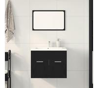Genérico Juego de Muebles de baño 2 pzas Roble Negro Madera ingeniería,jiangboyue-862041