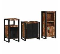 Genérico Juego de Muebles de baño 3 pcs Madera reciclada Maciza,Mobiliario,Conjuntos de Muebles,Muebles de baño,Multicolor,62.5 KG,3305613