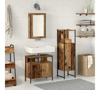 Genérico Juego de Muebles de baño 3 pcs Marrón 33 x 33 x 120.5 cm,Conjuntos de Muebles,Muebles de baño-3332560