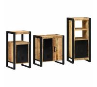 Genérico Juego de Muebles de baño 3 pcs Marrón Madera de Mango Maciza,Mobiliario,Conjuntos de Muebles,Muebles de baño,Marrón,54.75 KG,3305622