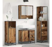 Genérico Juego de Muebles de baño con cajón 3 pcs Madera Envejecida,Mobiliario,Conjuntos de Muebles,Muebles de baño-3402521