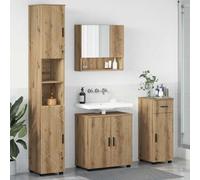 Genérico Juego de Muebles de baño con cajón 4 pcs Roble Artesanal,Mobiliario,Armarios y Almacenamiento,Tocadores,Tocadores de baño-3392982