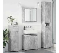 Genérico Juego de Muebles de baño con cajón Manual 4 pcs Gris Concreto,Mobiliario,Conjuntos de Muebles,Muebles de baño-3403843