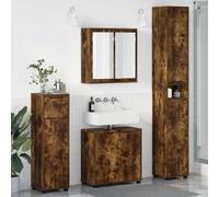 Genérico Juego de Muebles de baño con cajón Manual 4 pcs Roble Ahumado,Conjuntos de Muebles,Muebles de baño-3403845