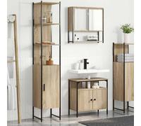 Genérico Juego de Muebles de baño con Estante 3 pcs Roble Sonoma,Conjuntos de Muebles,Muebles de baño-3399400