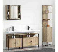 Genérico Juego de Muebles de baño con Estante 4 pcs Roble Sonoma,Mobiliario,Conjuntos de Muebles,Muebles de baño-3399393