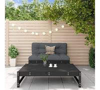 Genérico Juego de Muebles de jardín 2 pzas Madera Maciza de Pino Negro,Asientos de Exterior,Sofás modulares de exterior-825727