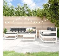 Genérico Juego de Muebles de jardín 7 pzas Madera Maciza de Pino Blanco,Mobiliario,Muebles de jardín,Conjuntos de jardín-3186229